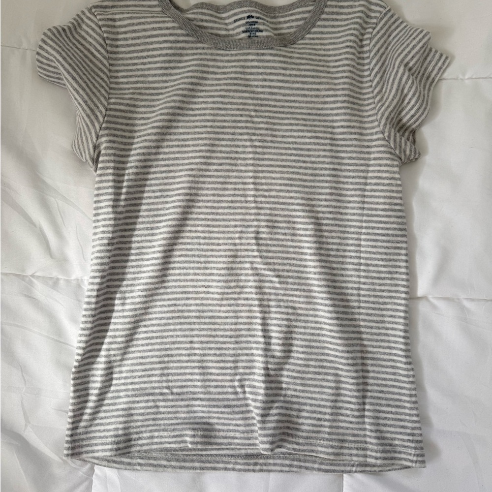 Brandy Melville Gray Striped Tee